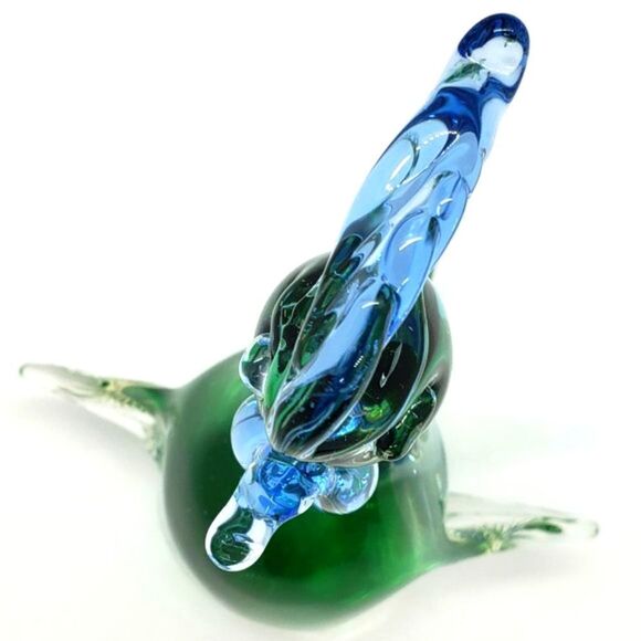 Vintage Murano Green Blue Sommerso Art Glass Rooster - Picture 3 of 16